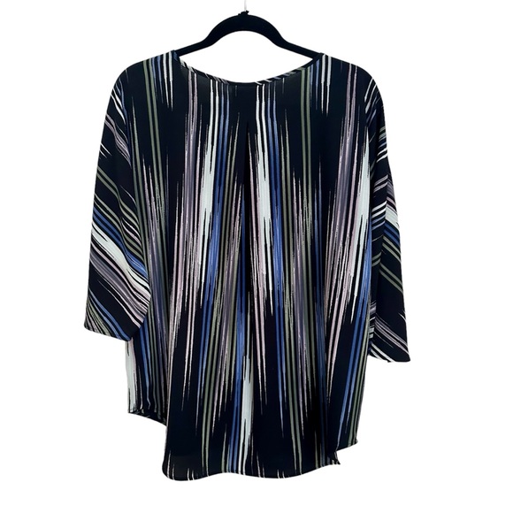 Vince Camuto Womens Medium Multicolor Stripe Sleeve Lightweight Flowy - Picture 2 of 3